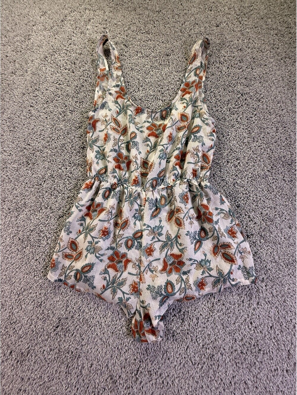 NWOT Saltwater Luxe Floral Romper Semi Sheer Size Small